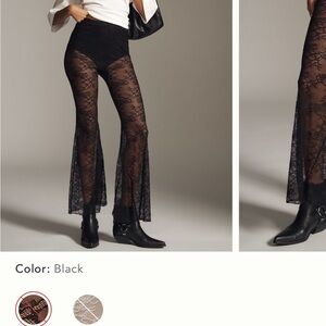 Anthropologie “Flat White” NWT Black Lace Flare Pants